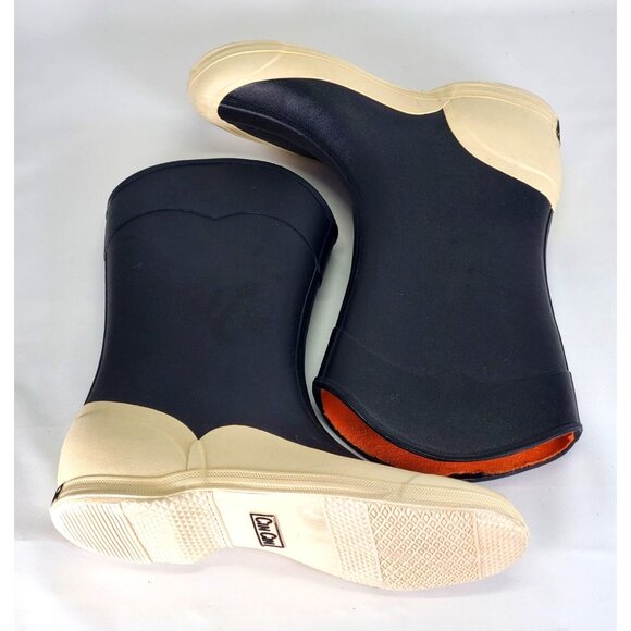 Cin Cin Women's Black / White Rubber Waterproof Rain Boot Size 8 1455 - Picture 7 of 12